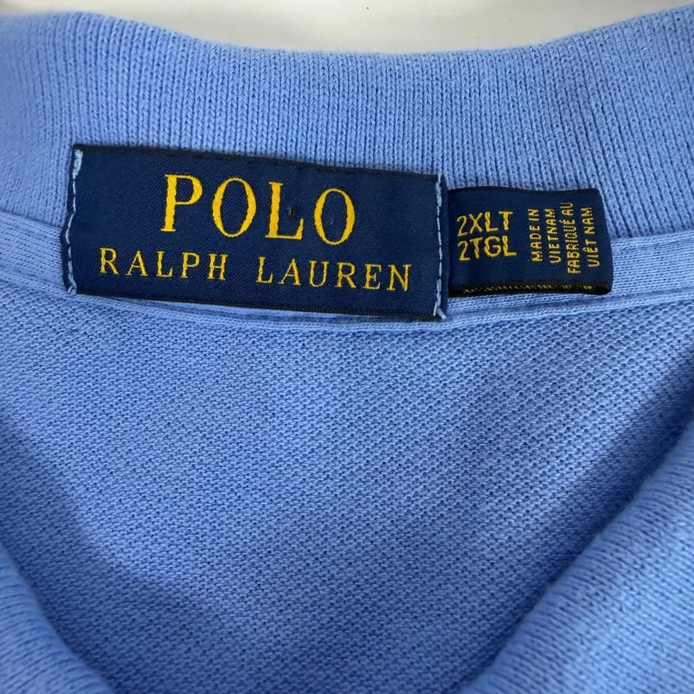 Polo Ralph Lauren Classic Fit Polo Shirt 2XLT Blue Cotton Preppy Casual